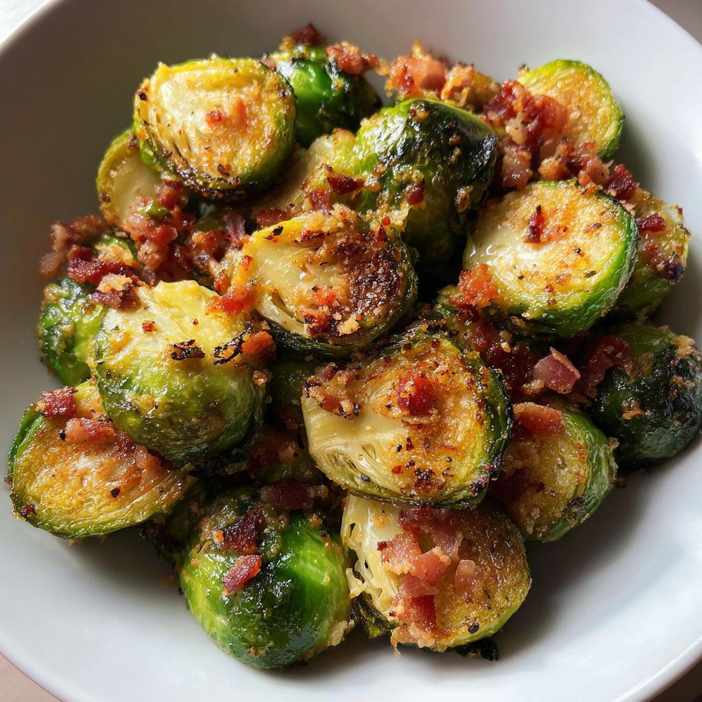 air fryer brussels sprouts with bacon​ - detail 1