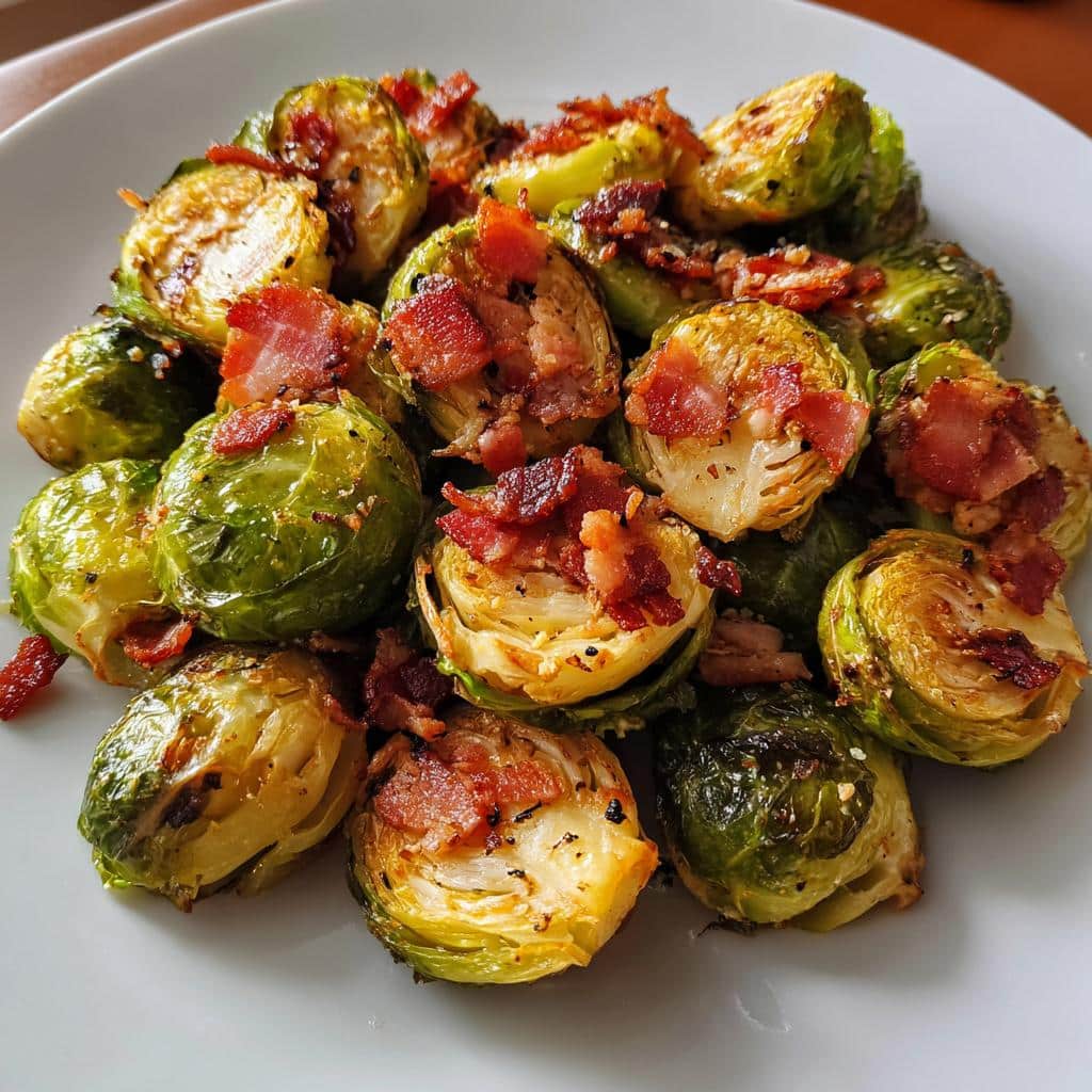 air fryer brussels sprouts with bacon​