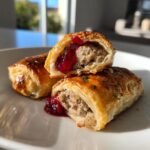 air fryer sausage rolls with stuffing & cranberry​