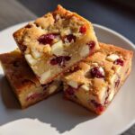 Air Fryer Cranberry White Chocolate Blondies