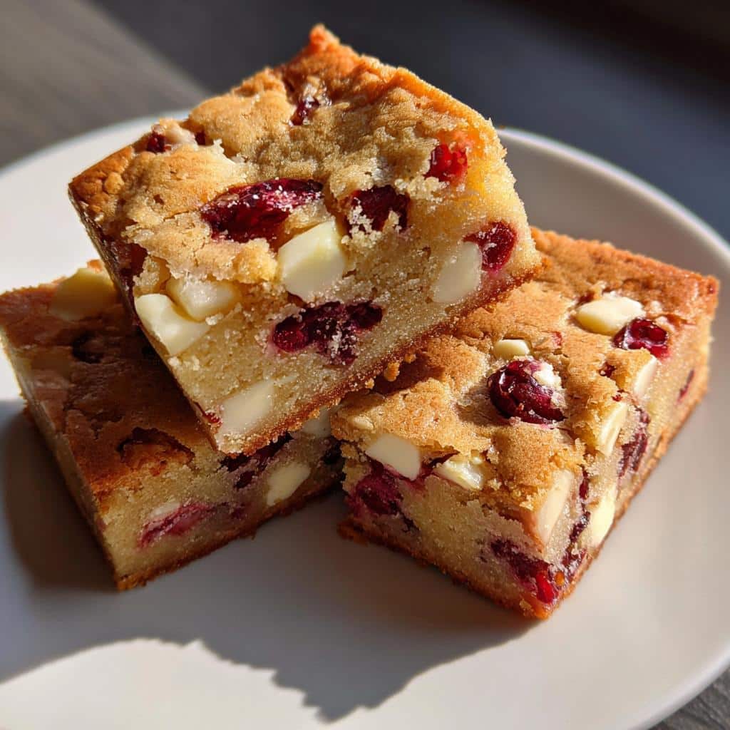 Air Fryer Cranberry White Chocolate Blondies