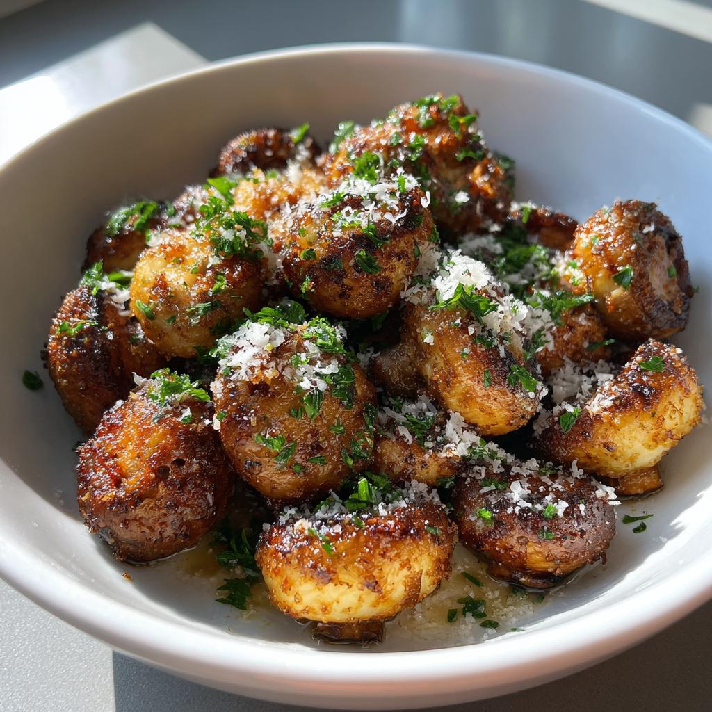 Air Fryer Garlic Mushrooms - detail 1