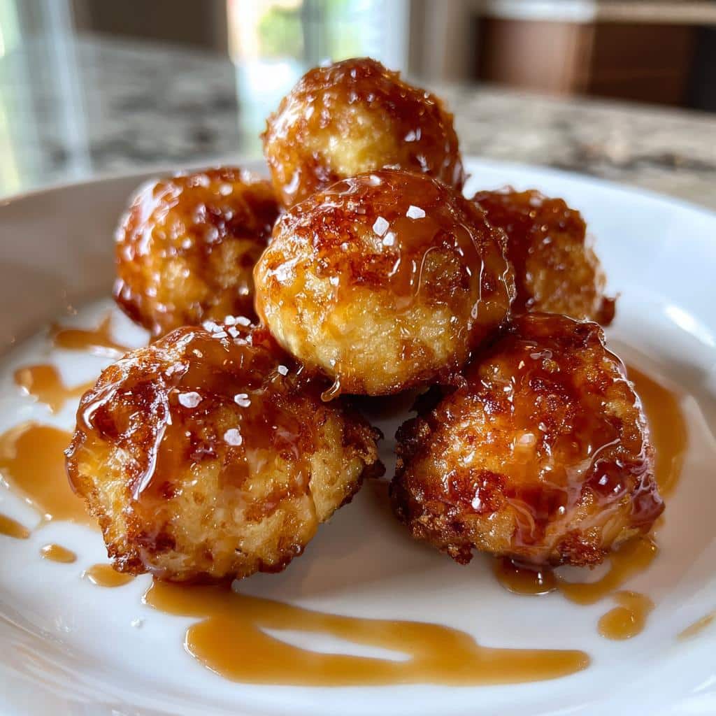 Air Fryer Salted Caramel Apple Bites
