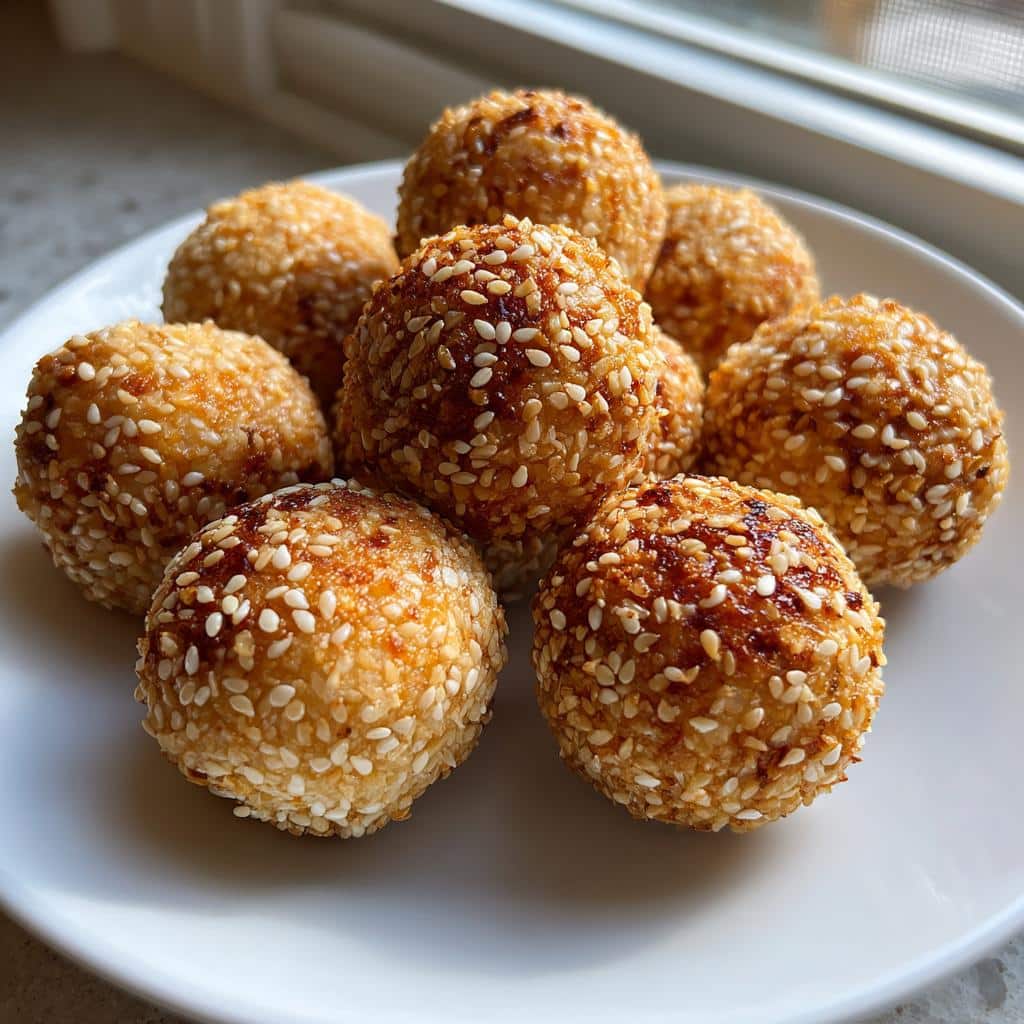 Air Fryer Sesame Coconut Balls