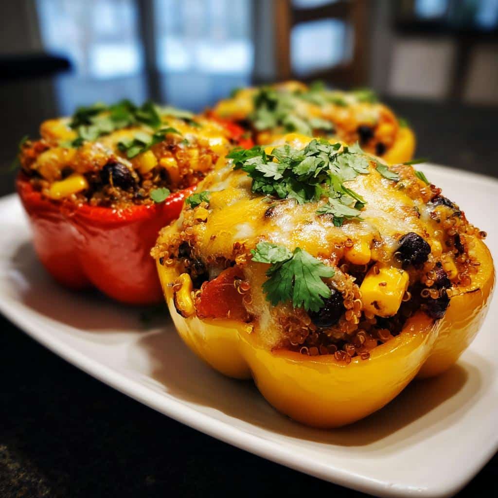 Air Fryer Stuffed Peppers (Quinoa)