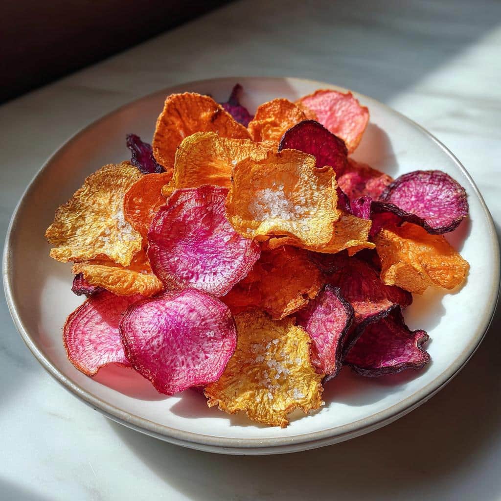 air fryer beet chips colorful - detail 1