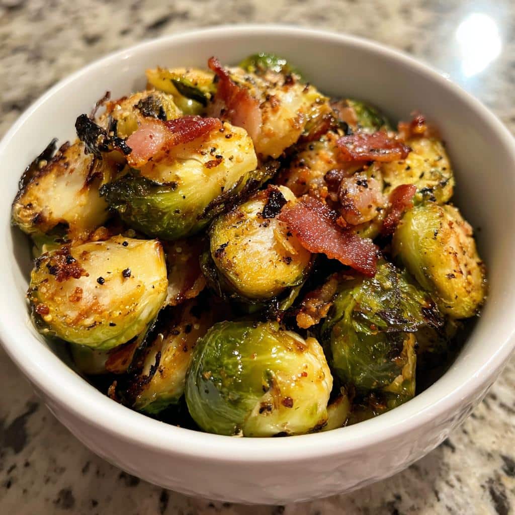 air fryer brussels sprouts bacon - detail 1