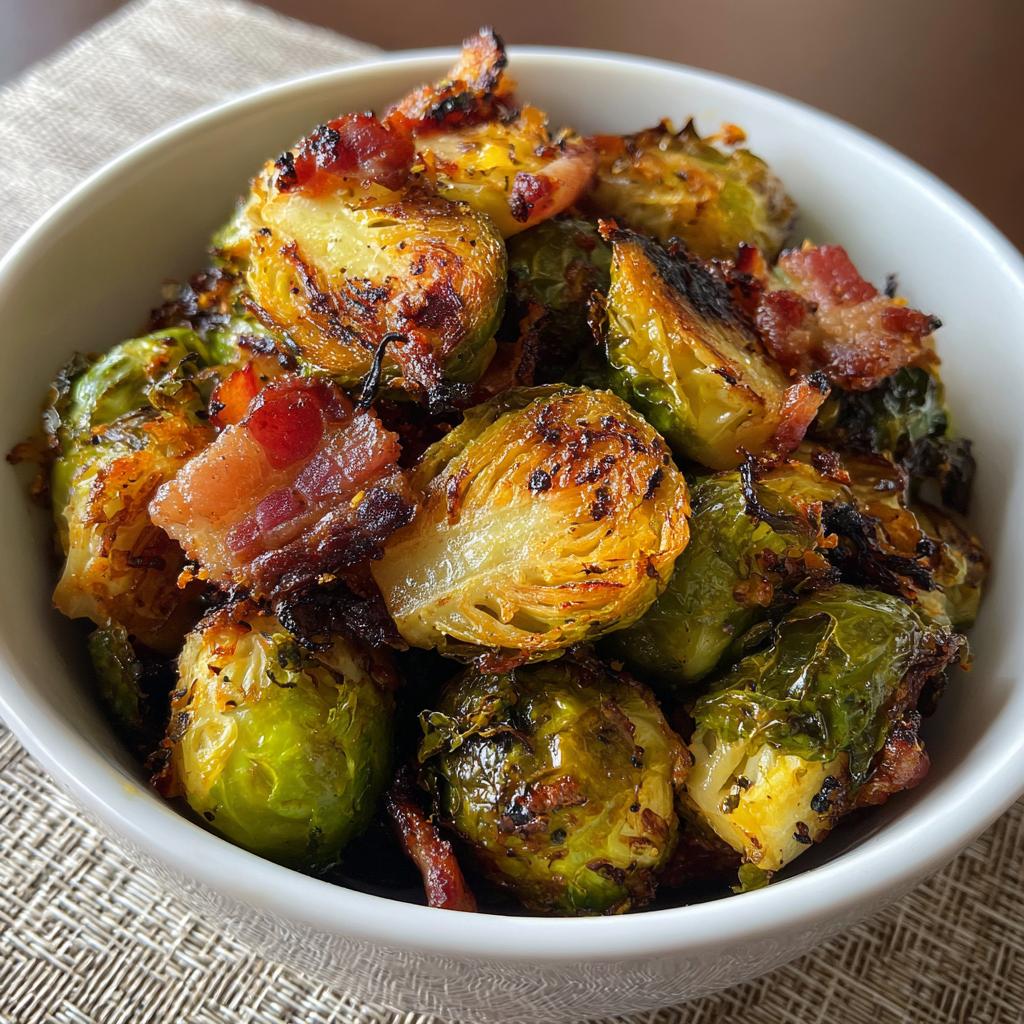 air fryer brussels sprouts bacon