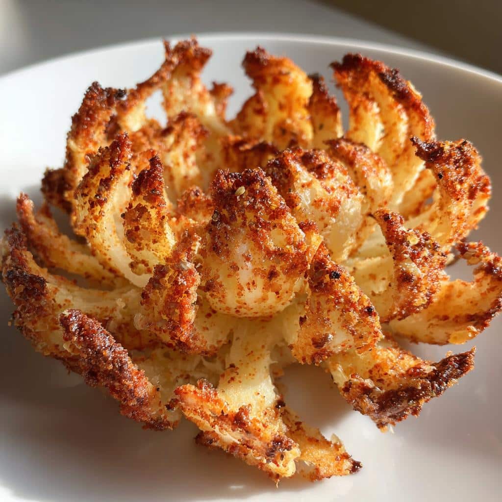 air fryer onion petals blooming