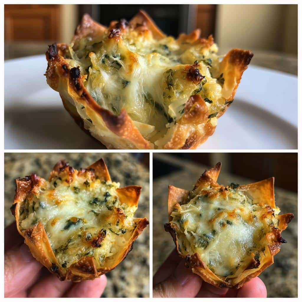 10-Minute Air Fryer Spinach Artichoke Dip Cups - Irresistible! 4 air fryer spinach artichoke dip cups - detail 1