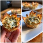 air fryer spinach artichoke dip cups