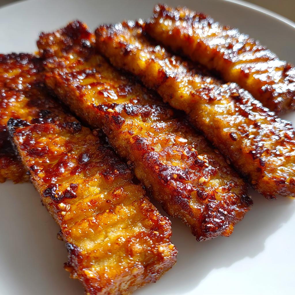 air fryer tempeh bacon vegan - detail 1