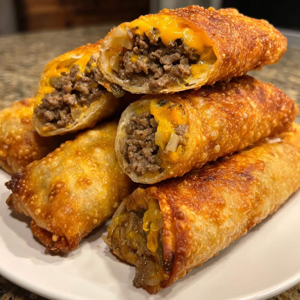 cheeseburger egg rolls air fryer