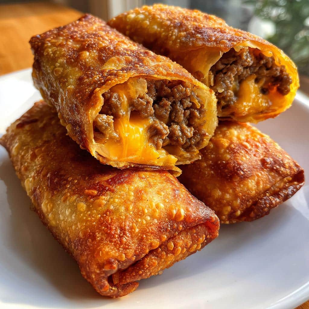 cheeseburger eggrolls air fryer