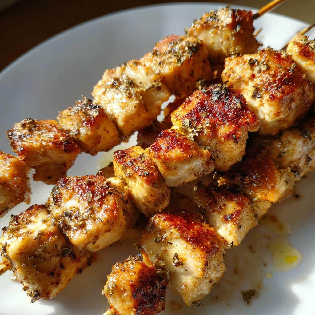 chicken skewers in air fryer - detail 1