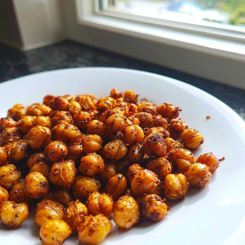 crispy chick peas in the air fryer - detail 1