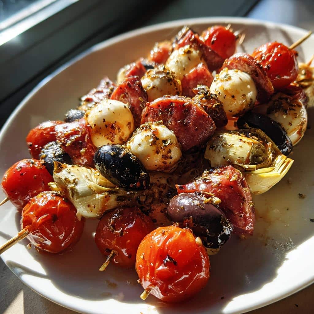 Air Fryer Antipasto Skewers