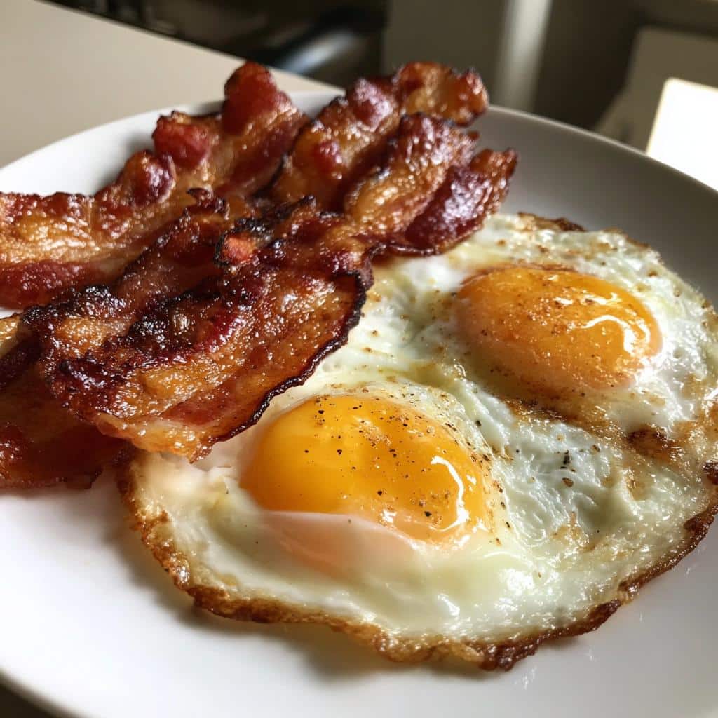 Air Fryer Bacon and Eggs