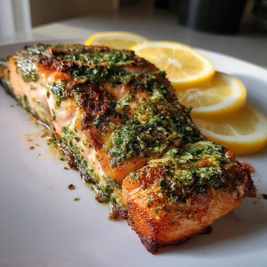 10-Minute Air Fryer Basil Pesto Salmon Recipe - So Crispy 4 Air Fryer Basil Pesto Salmon - detail 1