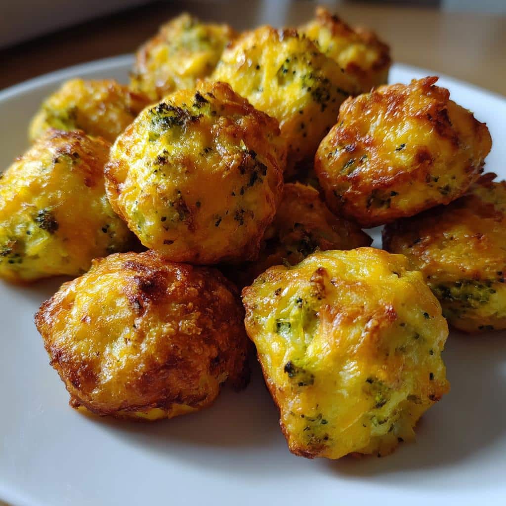 Air Fryer Broccoli Cheddar Bites