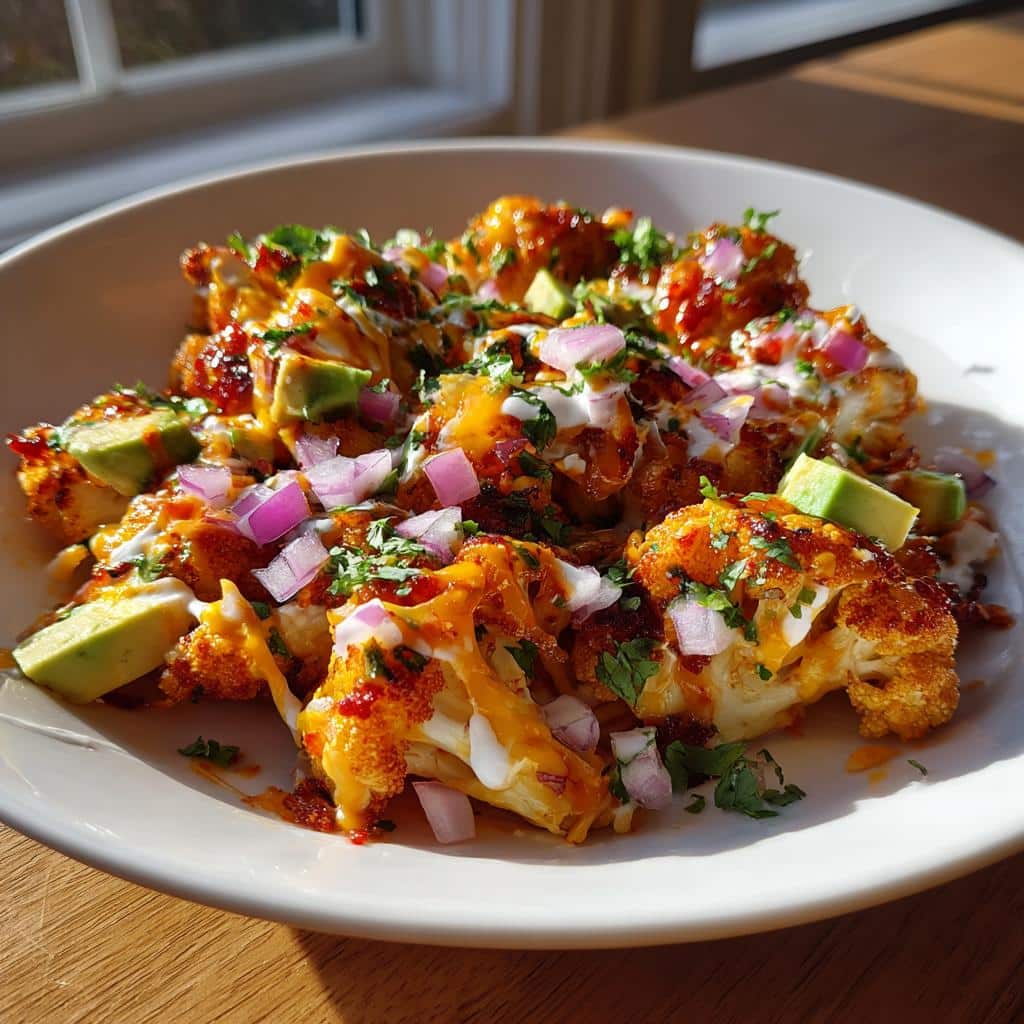 Air Fryer Buffalo Cauliflower Nachos