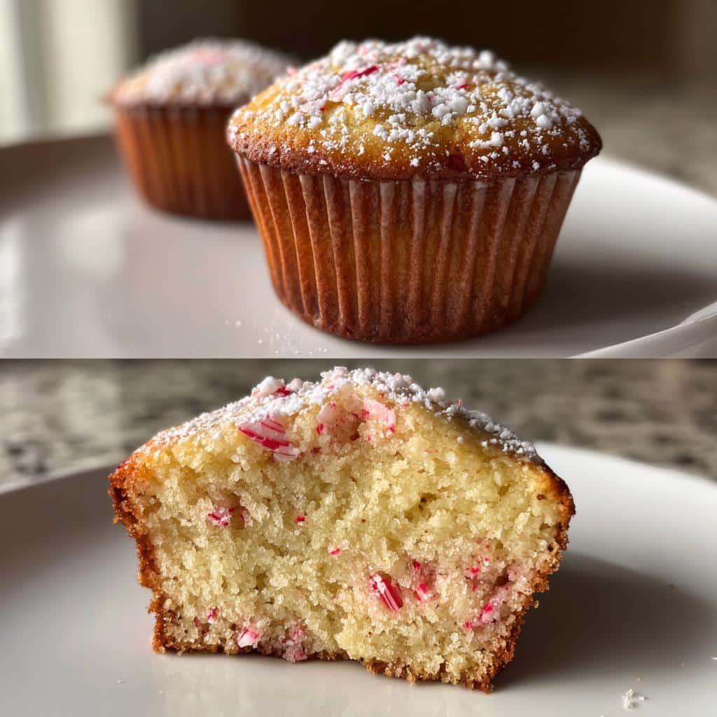 Air Fryer Candy Cane Cupcakes
