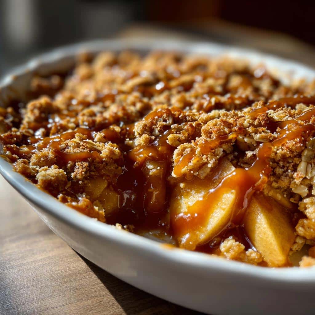 Air Fryer Caramel Apple Crisp