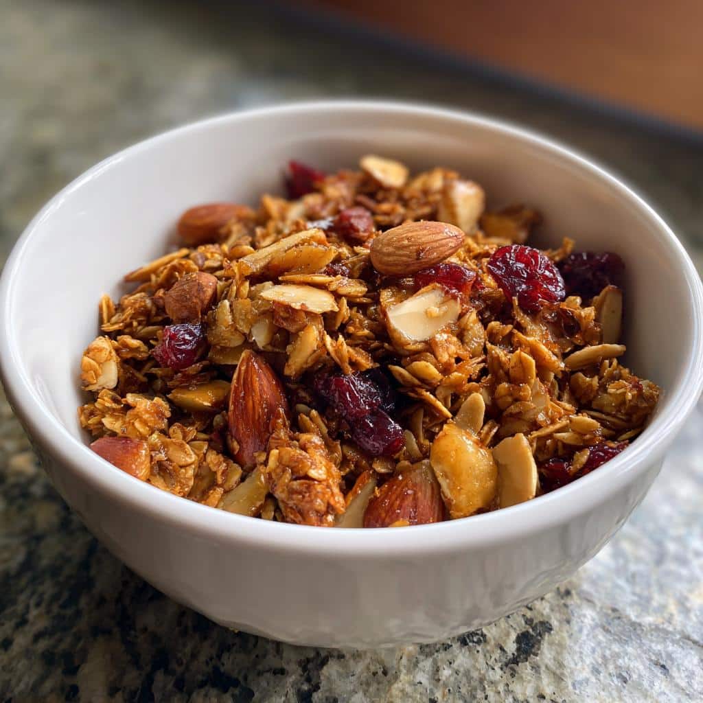 20-Minute Air Fryer Cherry-Almond Granola Recipe - Deliciously Crispy 4 Air Fryer Cherry-Almond Granola - detail 1