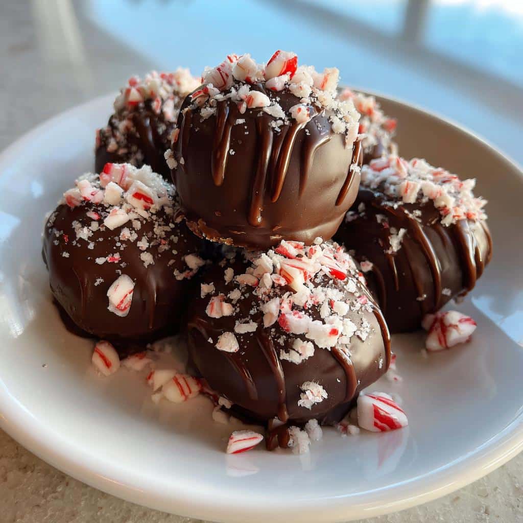 Air Fryer Chocolate Peppermint Truffles