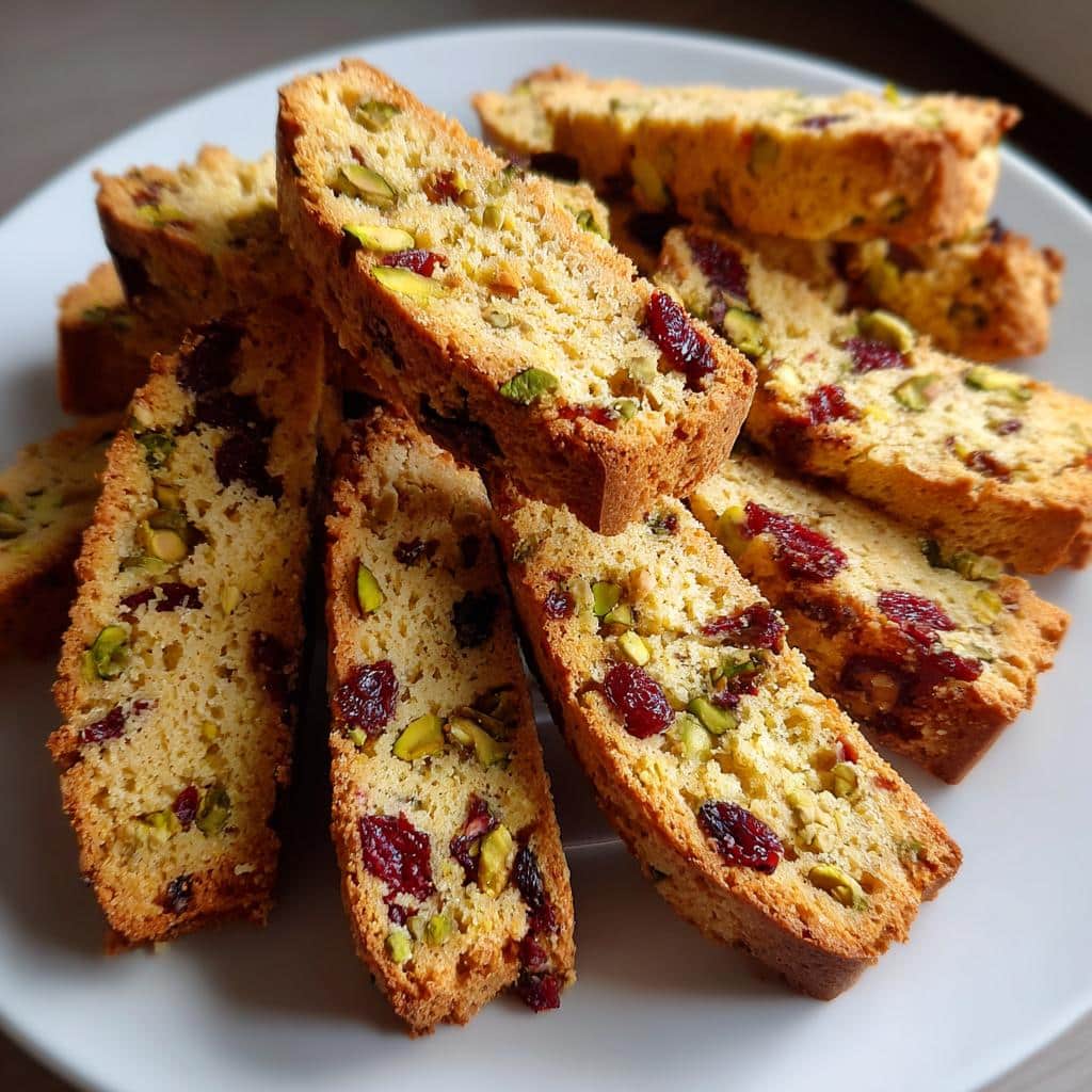 Air Fryer Cranberry Pistachio Biscotti