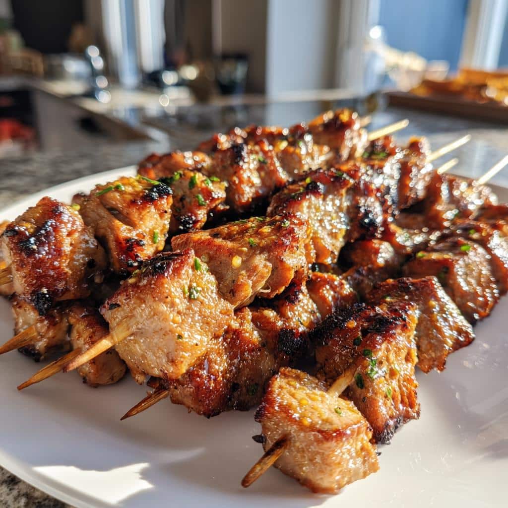 Air Fryer Lemongrass Pork Skewers