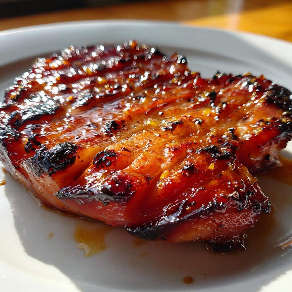 Air Fryer Maple-Syrup Ham Steak - detail 1