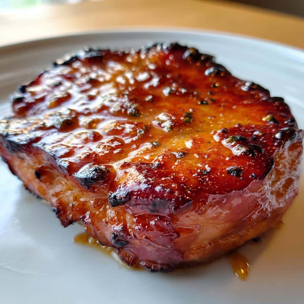 Air Fryer Maple-Syrup Ham Steak