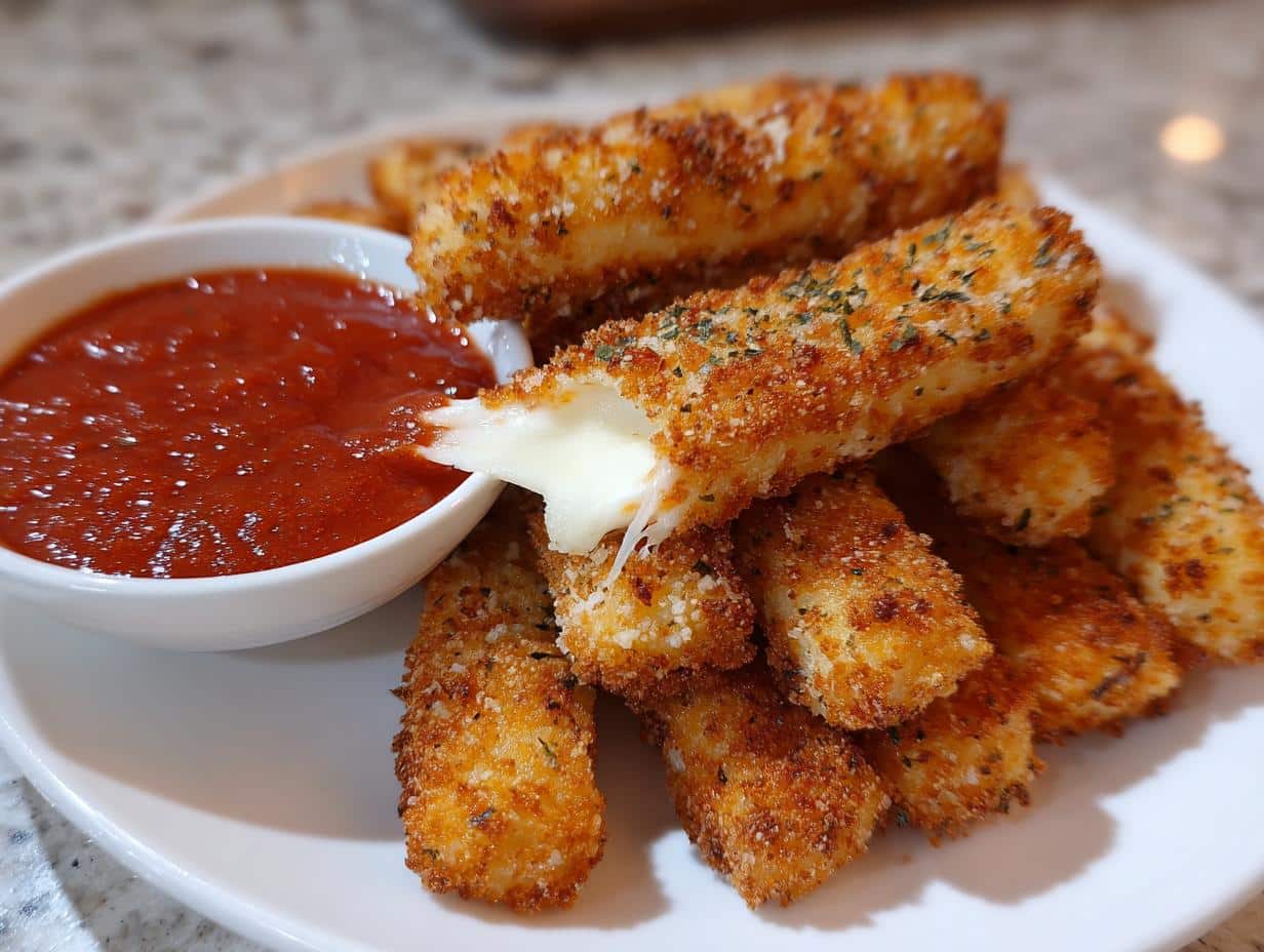 Crispy 5-Minute Air Fryer Mozzarella Sticks You'll Crave 4 Air Fryer Mozzarella Sticks - detail 1