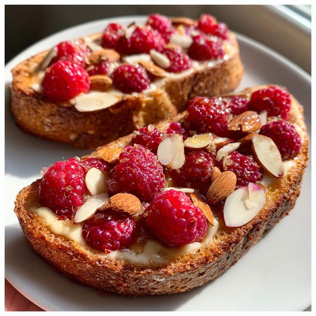 Air Fryer Raspberry-Almond Toast