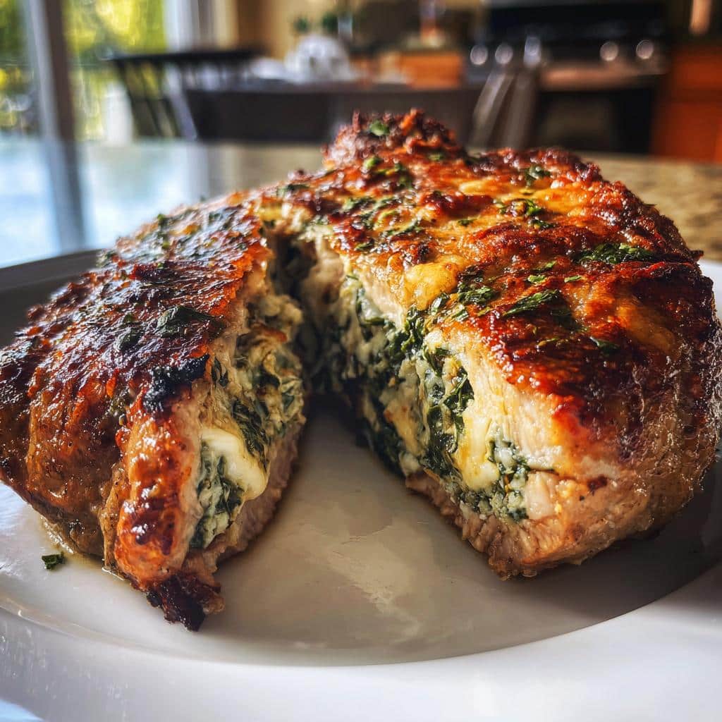 Air Fryer Spinach-Stuffed Pork Chops