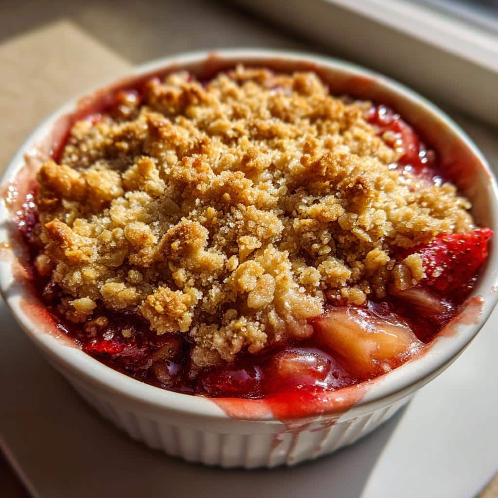 Air Fryer Strawberry-Rhubarb Crisp