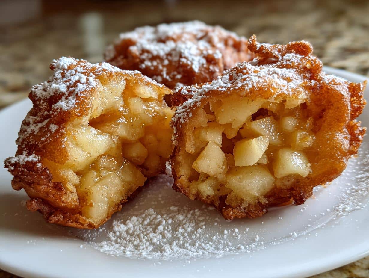 air fryer apple fritters gooey - detail 1