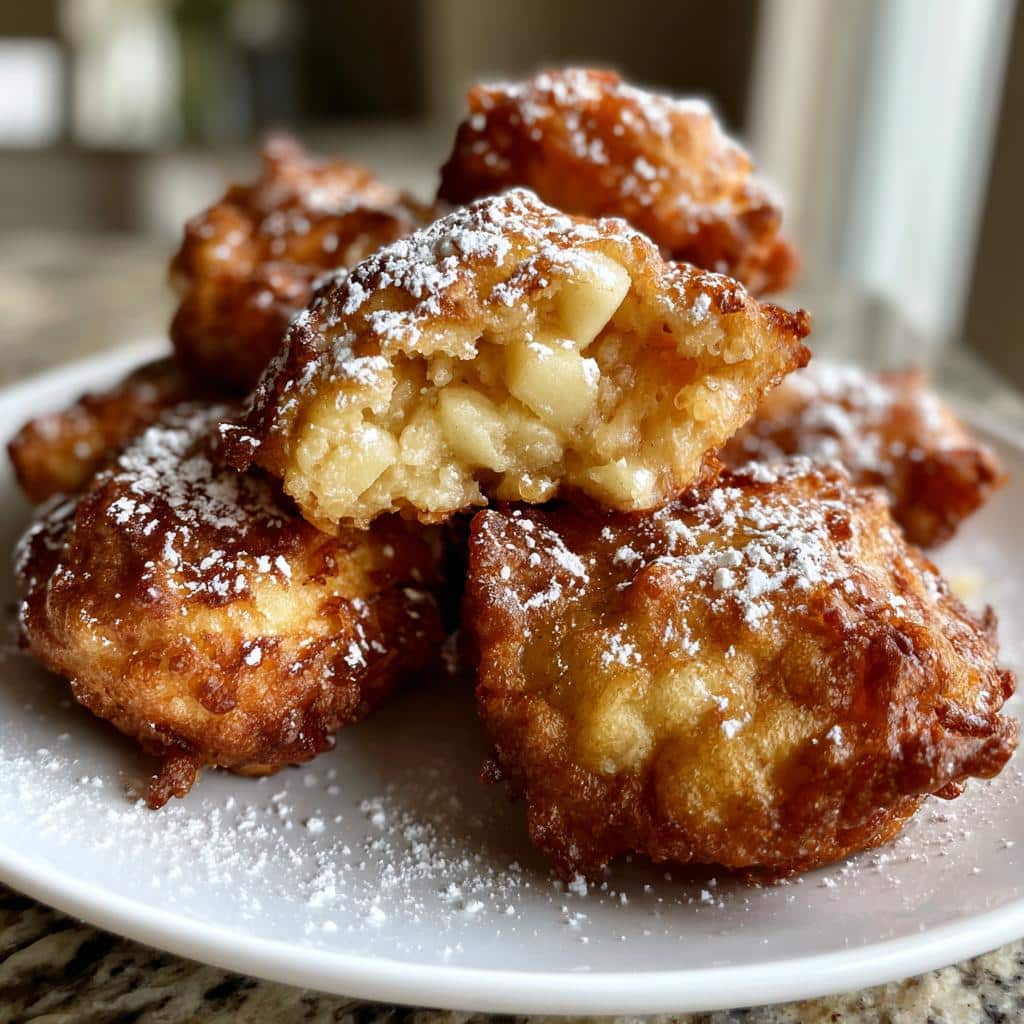 air fryer apple fritters with biscuit dough - detail 1