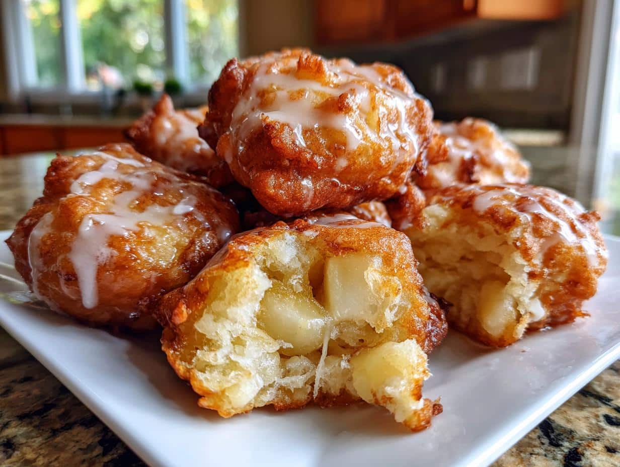 air fryer apple fritters with cake mix - detail 1