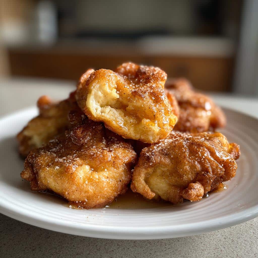 air fryer apple fritters with crescent rolls - detail 1