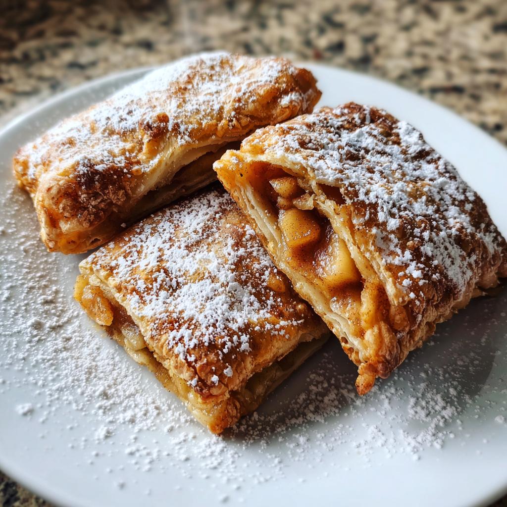 air fryer apple fritters with puff pastry - detail 1