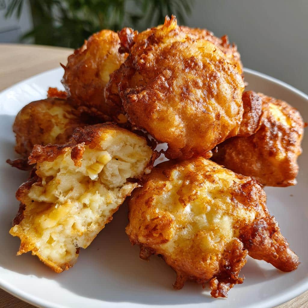 air fryer banana fritters gooey - detail 1