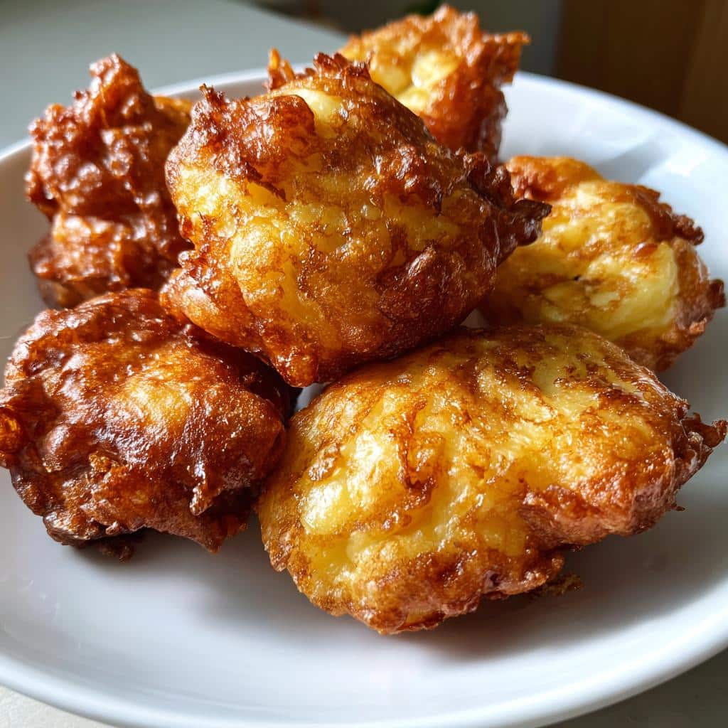 air fryer banana fritters gooey