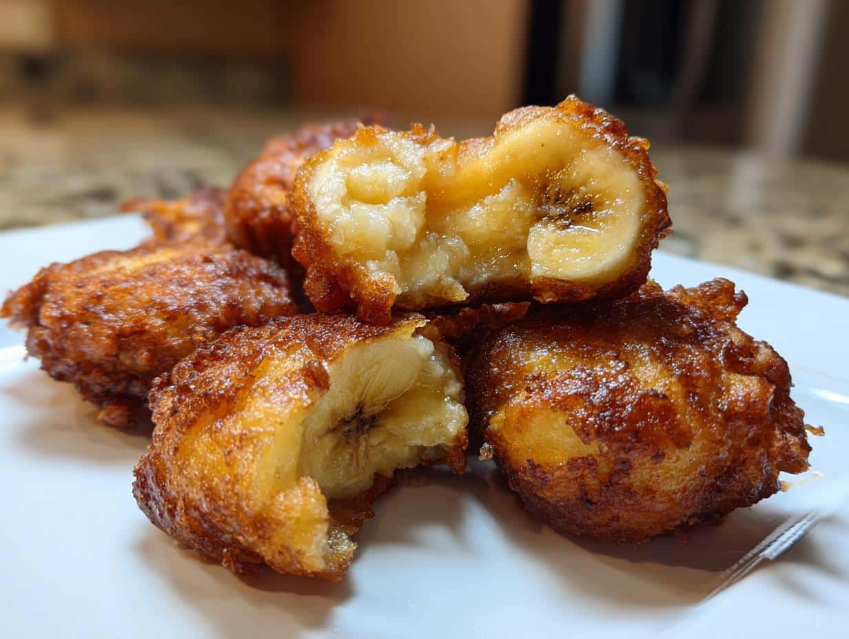 air fryer banana fritters soft center - detail 1
