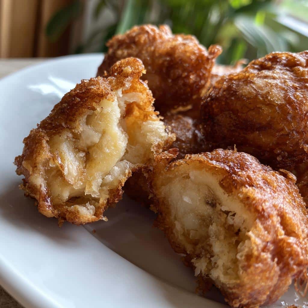 air fryer banana fritters soft center