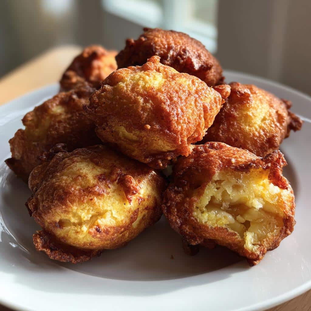 air fryer banana fritters with biscuit dough - detail 1