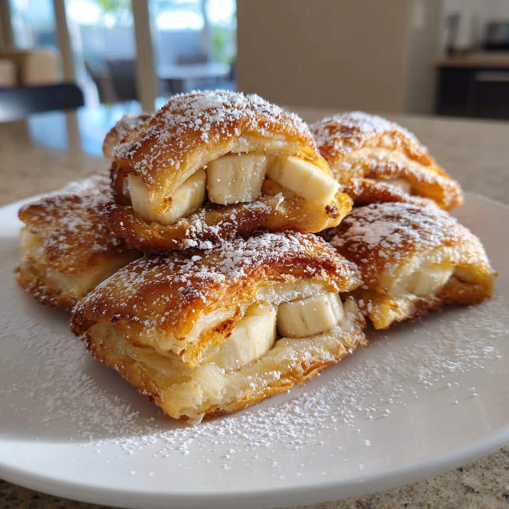 air fryer banana fritters with crescent rolls - detail 1