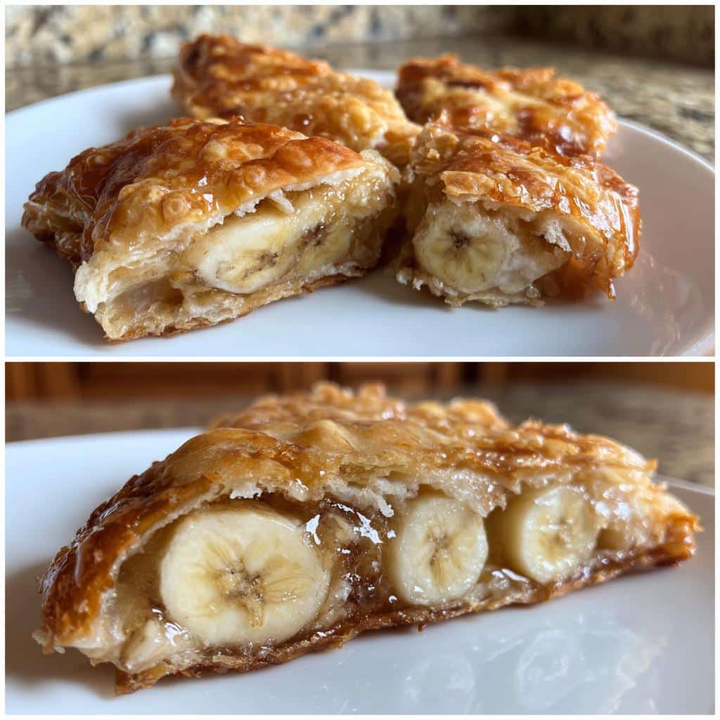 air fryer banana fritters with puff pastry - detail 1