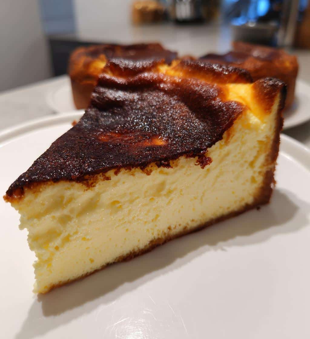 air fryer basque cheesecake from scratch - detail 1